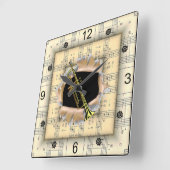 Horloge Carrée Trompette ~ Percer ~ Partition étrange ~ (Angle)