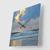 Horloge Carrée Tropical Beach Sunset Family Vacation Home Decor (Angle)