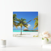 Horloge Carrée Tropical Beaches | Island & Lagoon, Maldives (Maison)