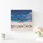 Horloge Carrée Tropical Beaches | Tropical Beach Anguilla (Maison)