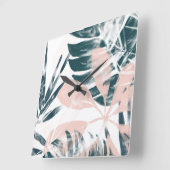 Horloge Carrée Tropical Blush (Angle)