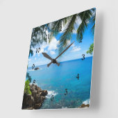 Horloge Carrée Tropical Getaway (Angle)