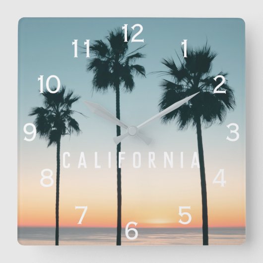 Horloge Carrée Tropical Pastel ombre (Recto)