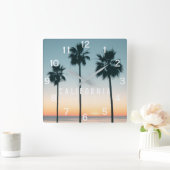 Horloge Carrée Tropical Pastel ombre (Maison)