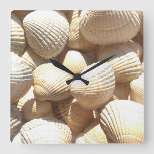 Horloge Carrée Tropical Sunny Sea Shells
