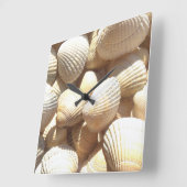 Horloge Carrée Tropical Sunny Sea Shells (Angle)
