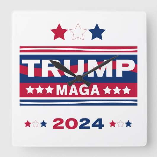 HORLOGE CARRÉE TRUMP~MAGA~2024 (Recto)
