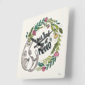 Horloge Carrée Tu M'As Eu À Meow (Angle)