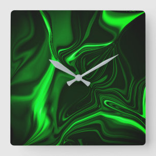 Horloge Carrée Tu plies or undulations green metallic, deep dark