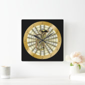 Horloge Carrée Tuba... Rolled Sheet Music. (Maison)