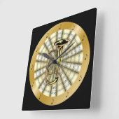 Horloge Carrée Tuba... Rolled Sheet Music. (Angle)