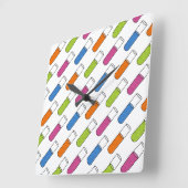 Horloge Carrée Tubes de test (Angle)