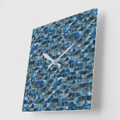 Horloge Carrée Tuile de céramique rustique gris-gris virtuelle av (Angle)