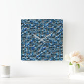 Horloge Carrée Tuile de céramique rustique gris-gris virtuelle av (Maison)