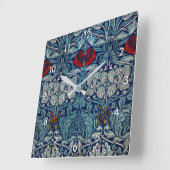 Horloge Carrée Tulip et Rose, William Morris (Angle)