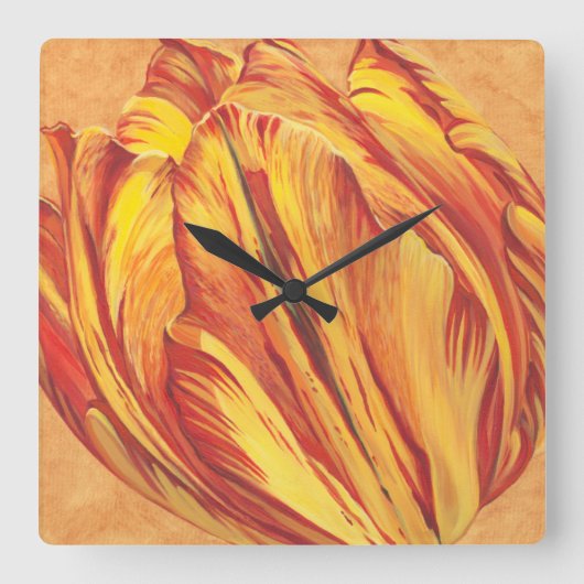 Horloge Carrée Tulip Power I (Recto)