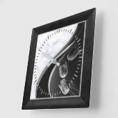 Horloge Carrée Tulipes Abstraites Marbres blancs (Angle)