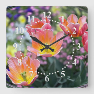 Horloge Carrée Tulips de golf