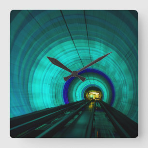 Horloge Carrée Tunnel ferroviaire bleu, Singapour