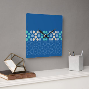 Horloge Carrée Turquoise Sérénité Rythme