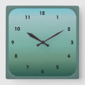Horloge Carrée Turquoise sous-marin (Recto)