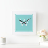 Horloge Carrée Turquoise Square Monogram Clock (Maison)