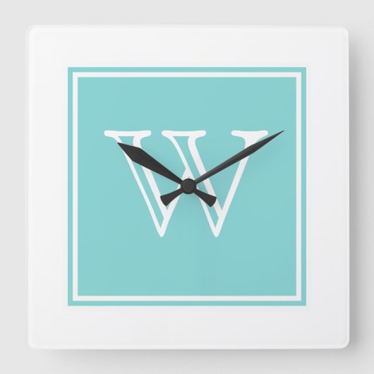 Horloge Carrée Turquoise Square Monogram Clock (Recto)