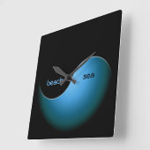 Horloge Carrée turquoise yang (Angle)