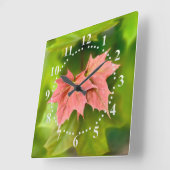 Horloge Carrée Two maple leaves (Angle)