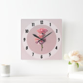 Horloge Carrée Two Pink (Maison)