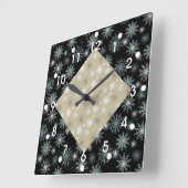 Horloge Carrée Two Toned Snowflakes (Angle)
