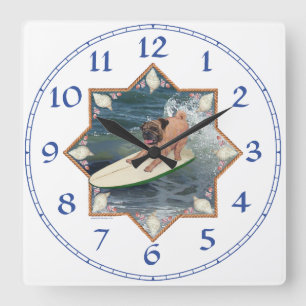 Horloge Carrée Type de surfer de carlin
