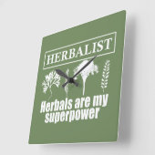 Horloge Carrée Types d'herboristes (Angle)