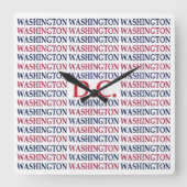 Horloge Carrée Typographie de Washington DC (Recto)