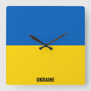 Horloge Carrée Ukraine Drapeau éblouissant patriotique