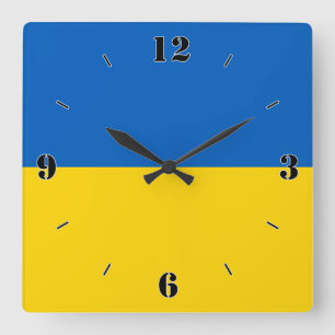 Horloge Carrée Ukraine Nationale Drapeau Patriotique