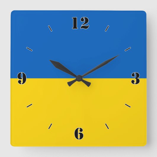 Horloge Carrée Ukraine Nationale Drapeau Patriotique (Recto)