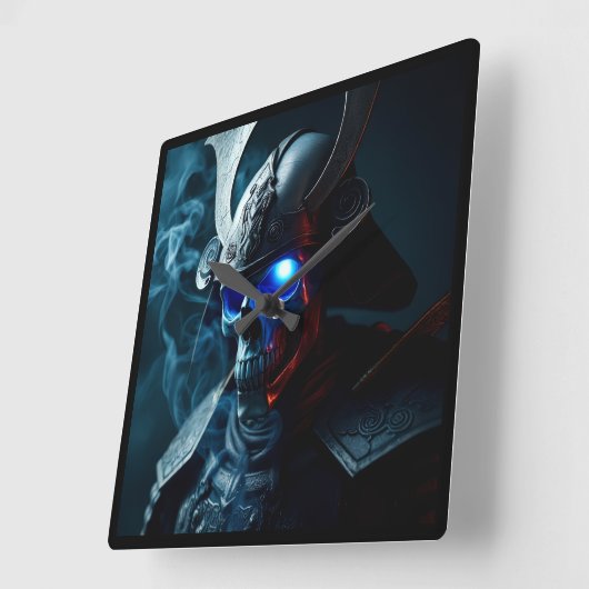Horloge Carrée Ultimate Ghost Samurai Warrior Clock (Angle)