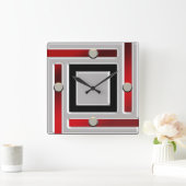 Horloge Carrée Ultra Modern Contemporary Wall Clock (Maison)