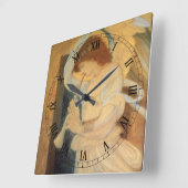 Horloge Carrée Un ange joue à Flageolet par Burne Jones (Angle)