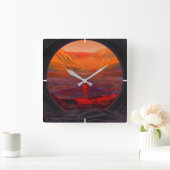 Horloge Carrée Un Astronaute Sur Mars (Maison)