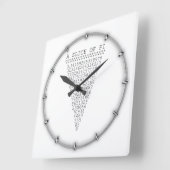Horloge Carrée Un clic de Pi Graphic (Angle)
