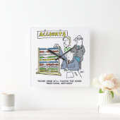 Horloge Carrée Un comptable qui utilise un abacus au travail (Maison)