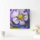 Horloge Carrée Un soupçon de magie violette - puissance des fleur (Maison)