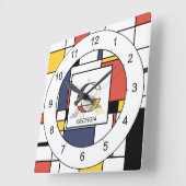 Horloge Carrée Un superbe néoplasticisme Art Monogramme. Lettre G (Angle)