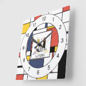 Horloge Carrée Un superbe néoplasticisme Art Monogramme. Lettre U (Angle)