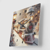 Horloge Carrée Un train de Noël magique pour Wonderland (Angle)