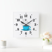 Horloge Carrée Une coupe de café fumeur fantôme (Maison)