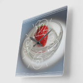 Horloge Carrée Une fraise dans une tasse (Angle)
