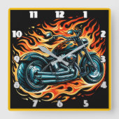 Horloge Carrée Une moto torride dans le ciel nocturne (Recto)